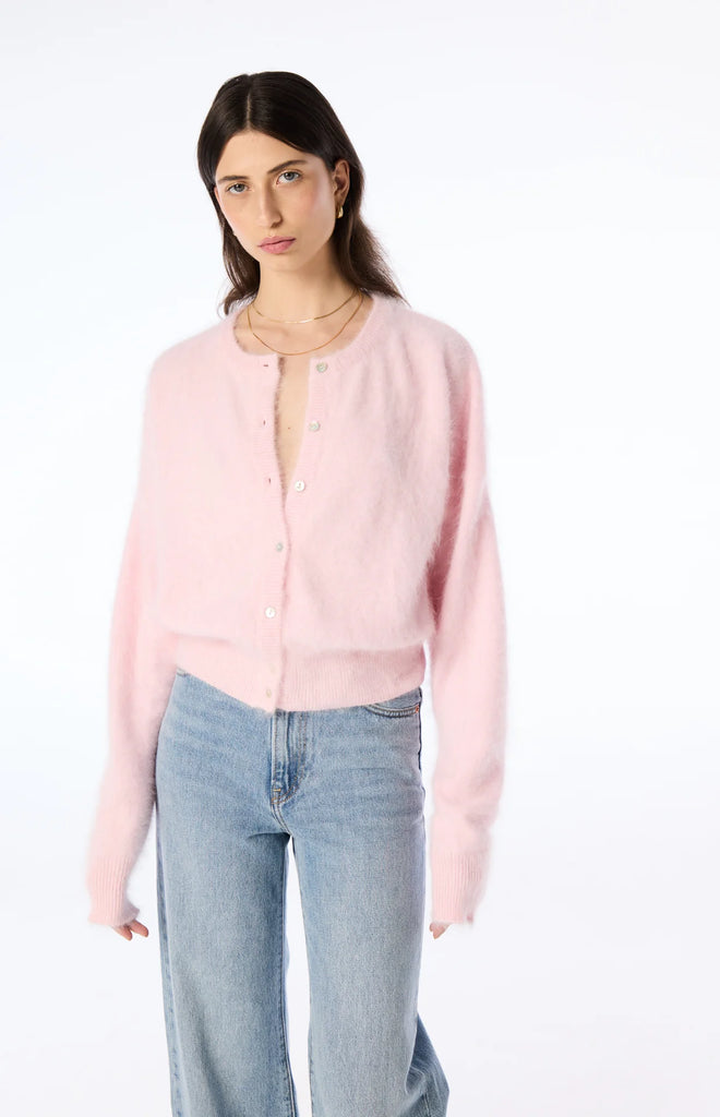 World Of Nomad - Frankie Cashmere Crew Neck Cardigan - Rosewater