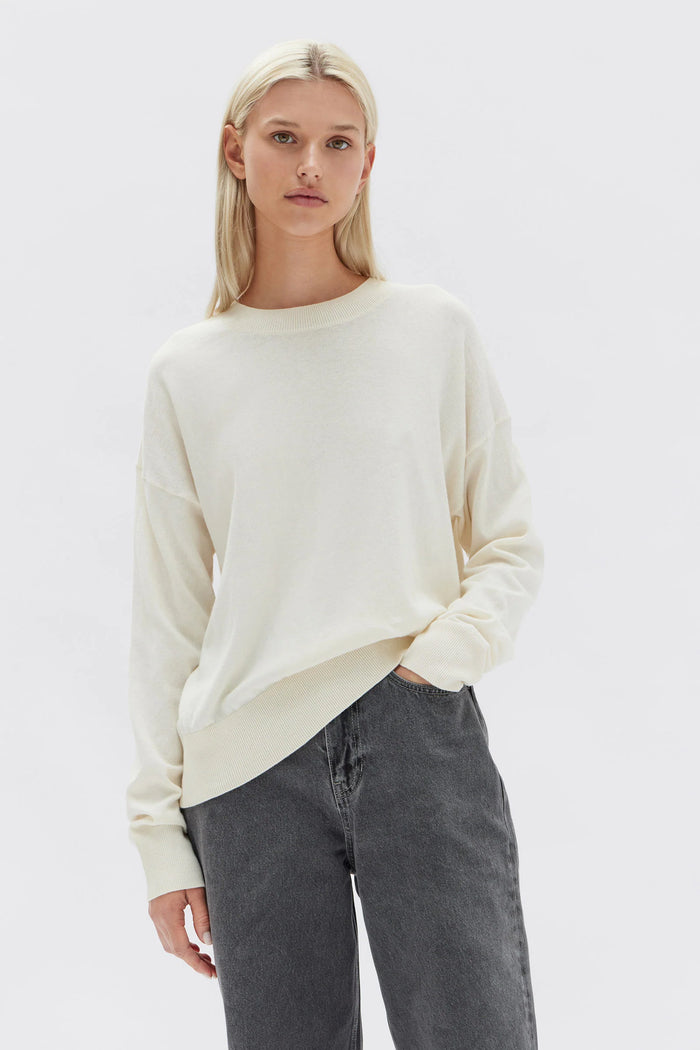Assembly - Cotton Cashmere Lounge Sweater - Cream