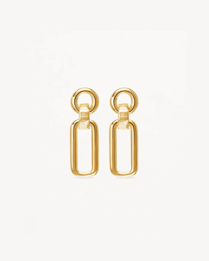 By Charlotte - Shield Drop Earrings - 18k Gold Vermeil