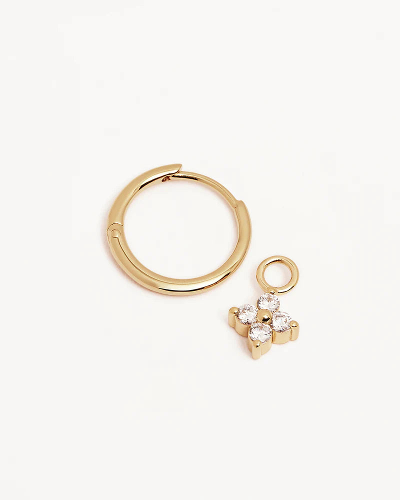 By Charlotte - Crystal Bloom Hoops - 18 K Gold Vermeil