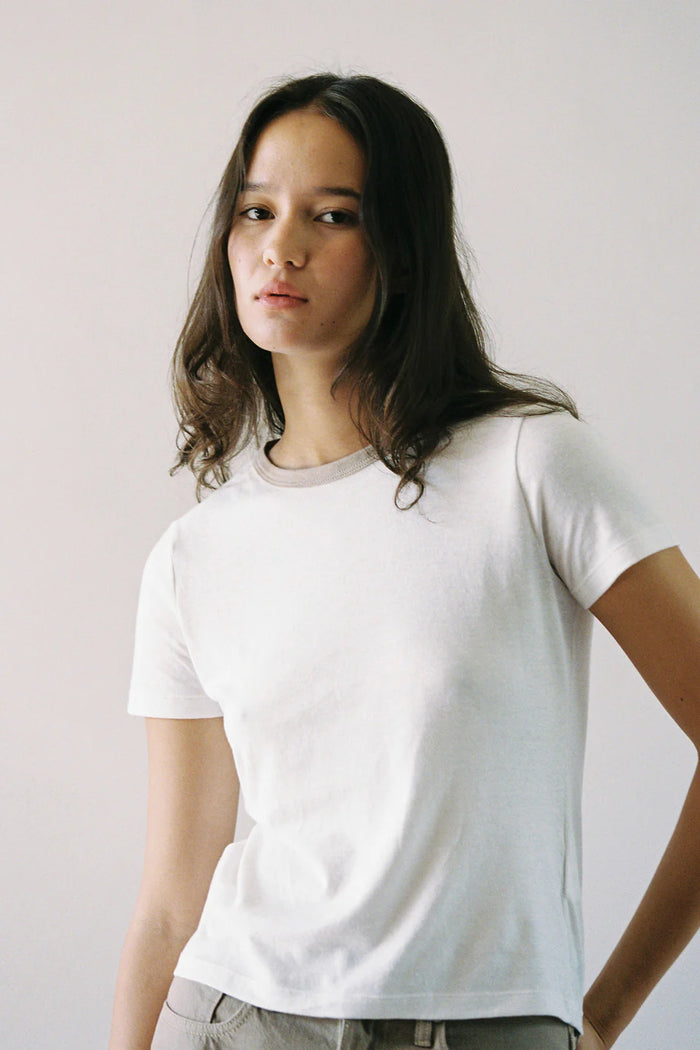 Outland Denim - Baby Tee - Bone/Mushroom