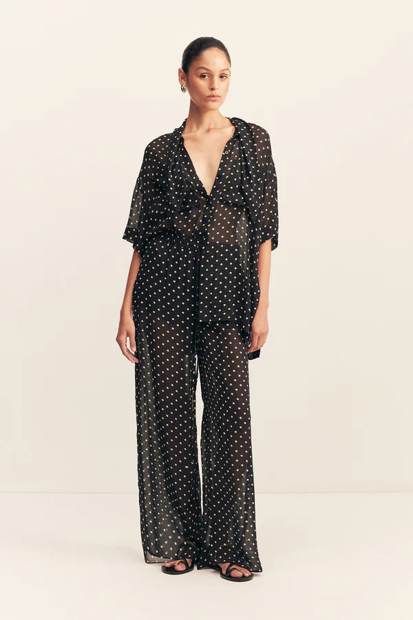 Shona Joy - Houston Noir Polka Drawstring Pant