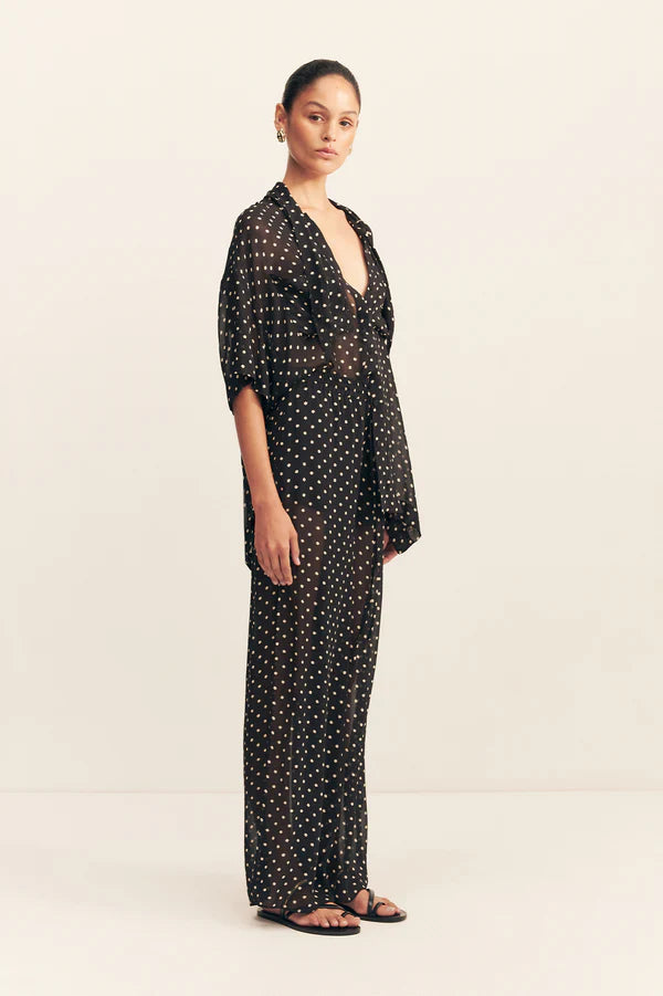 Shona Joy - Houston Noir Polka Drawstring Pant