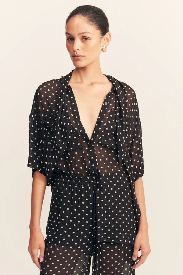 Shona Joy - Houston Noir Polka Drawstring Pant