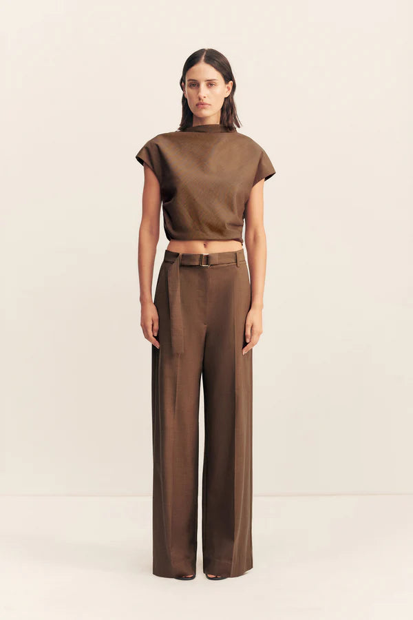 Shona Joy - Asher Cap Sleeve Top - Saddle