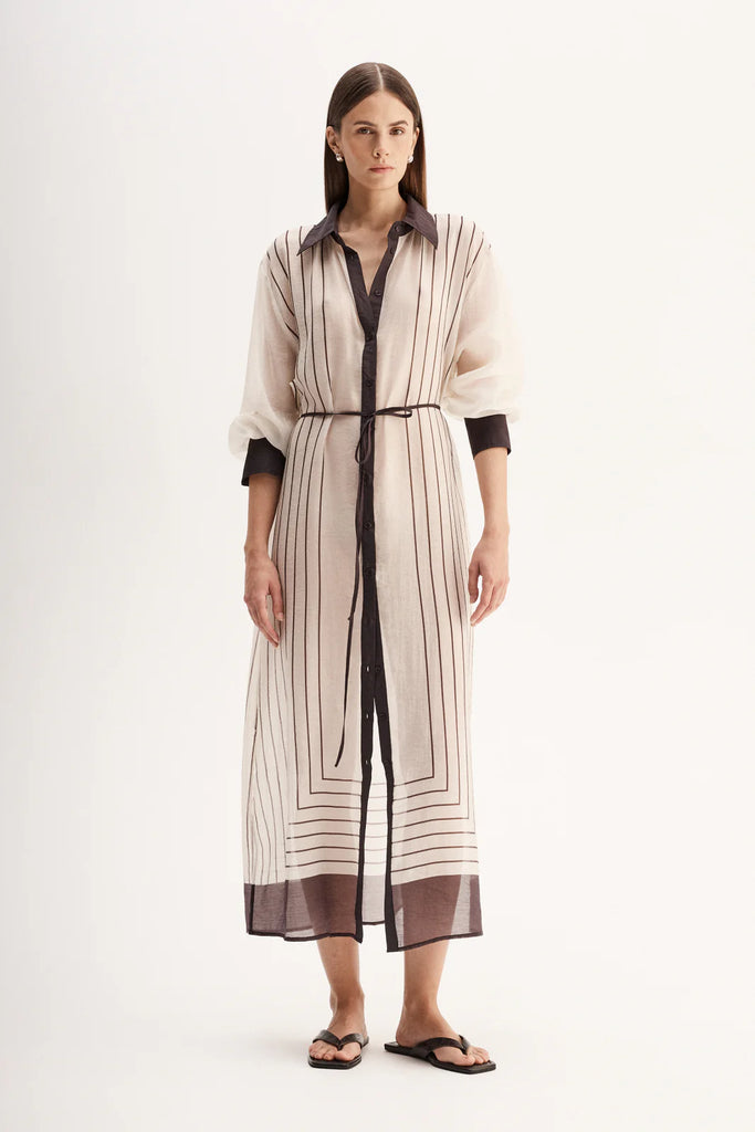 Elka - Havana Maxi Dress - Chocolate Stripe