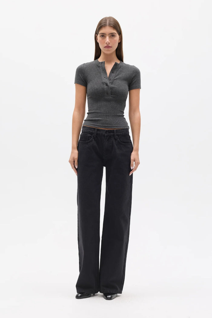 Bayse - OCEANE TOP - DARK HEATHER GREY