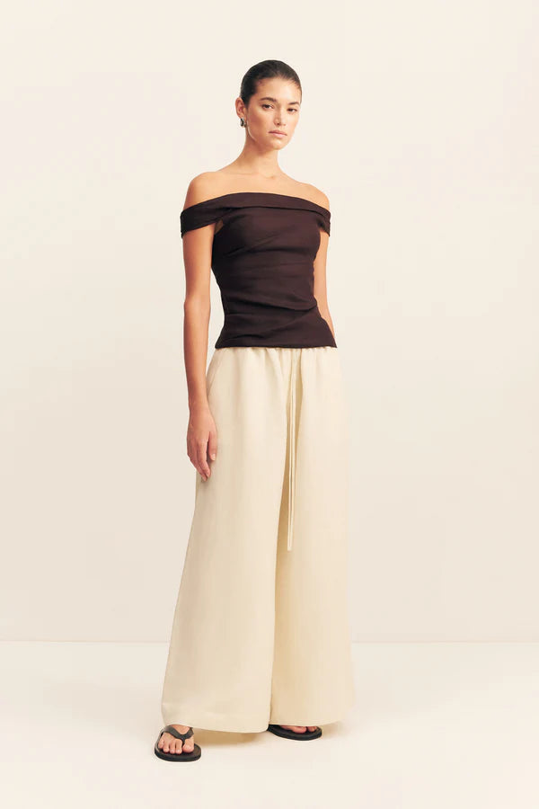 Shona Joy - Brooke Off Shoulder Top - Ganache