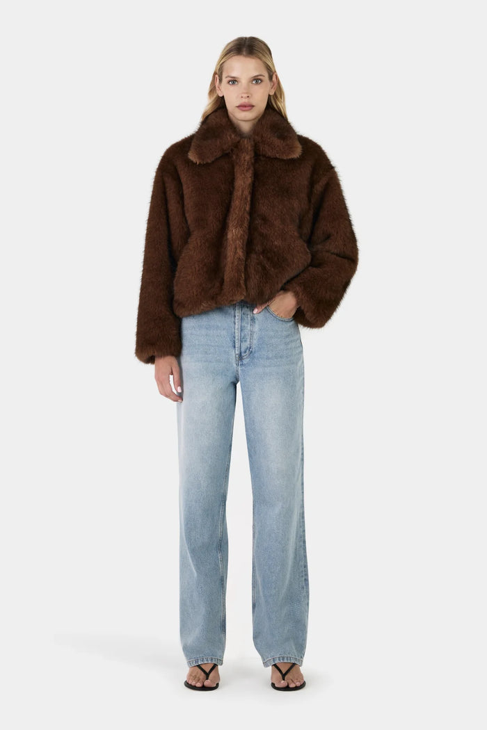 Hansen & Gretel - Frankie Fur Jacket - Chocolate