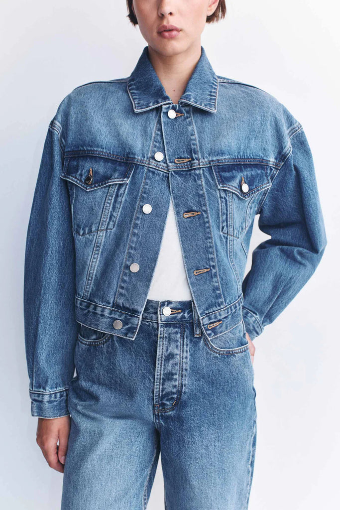 Assembly - Womens Cropped Denim Jacket - Classic Blue