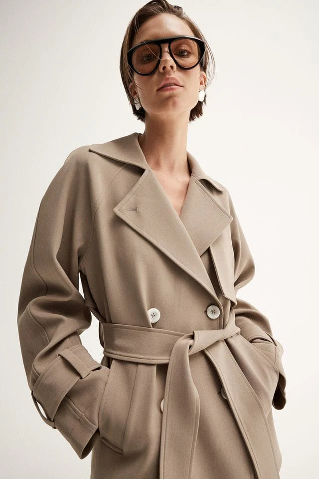 Elka - Selena Cropped Trench Coat - Taupe