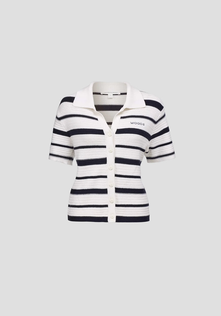 Viktoria & Woods - Accordion shirt - Navy/Ivory Stripe