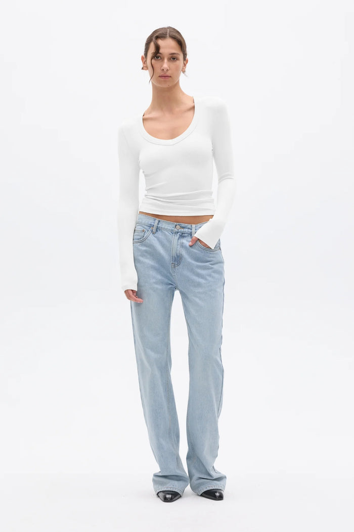 Bayse - GRACE LONG SLEEVE TOP - WHITE