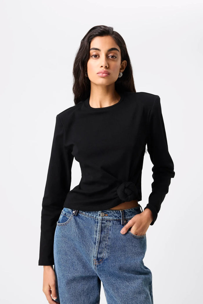 Mossman - Tied & True Long Sleeve Top - Black