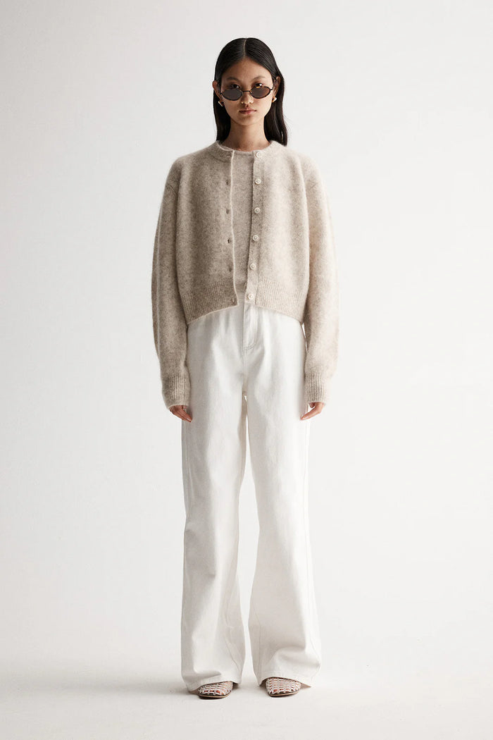 Elka - Abigail Knit Cardigan - White Marle