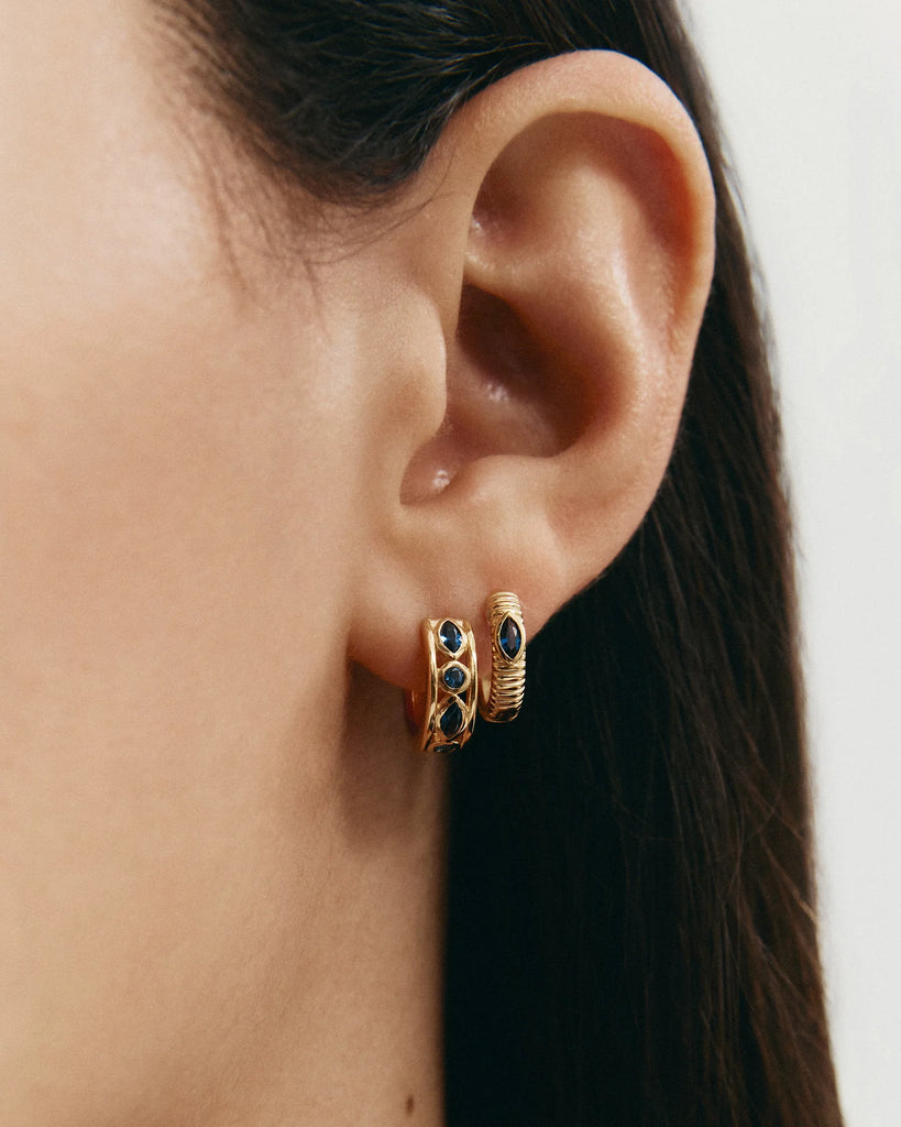 Kirstin Ash - Ink Texture Hoops (18k Gold Plated)