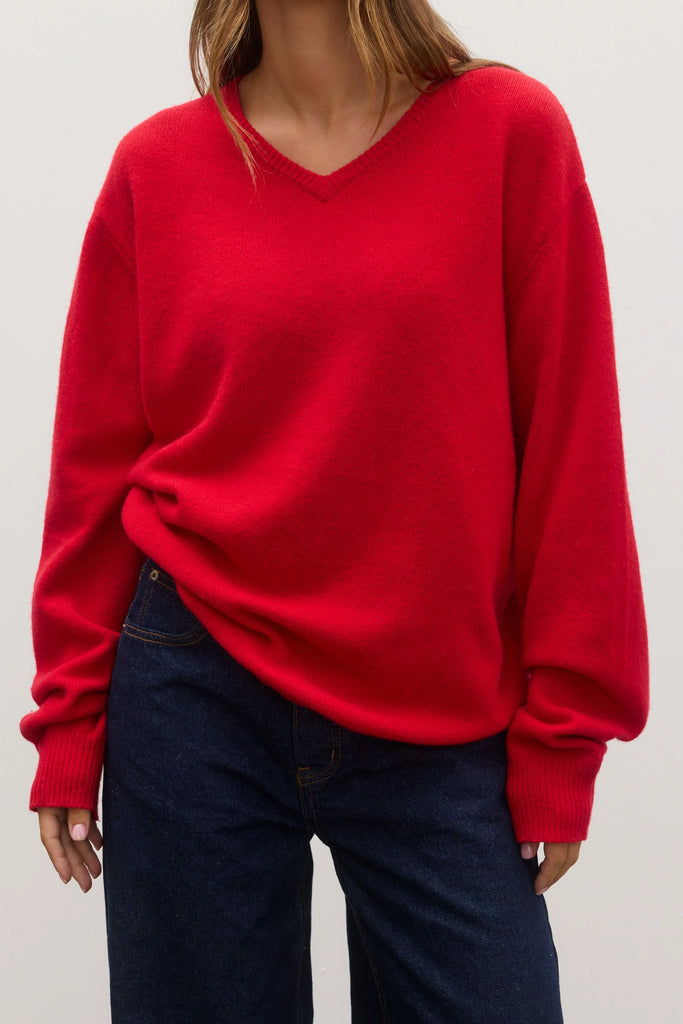 Bayse - Billie V- Neck - Cherry Red