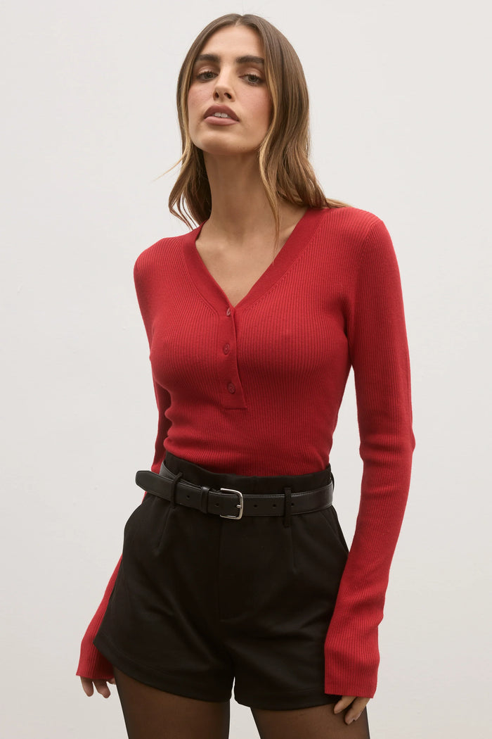 Bayse - Nia Knit Top - Red