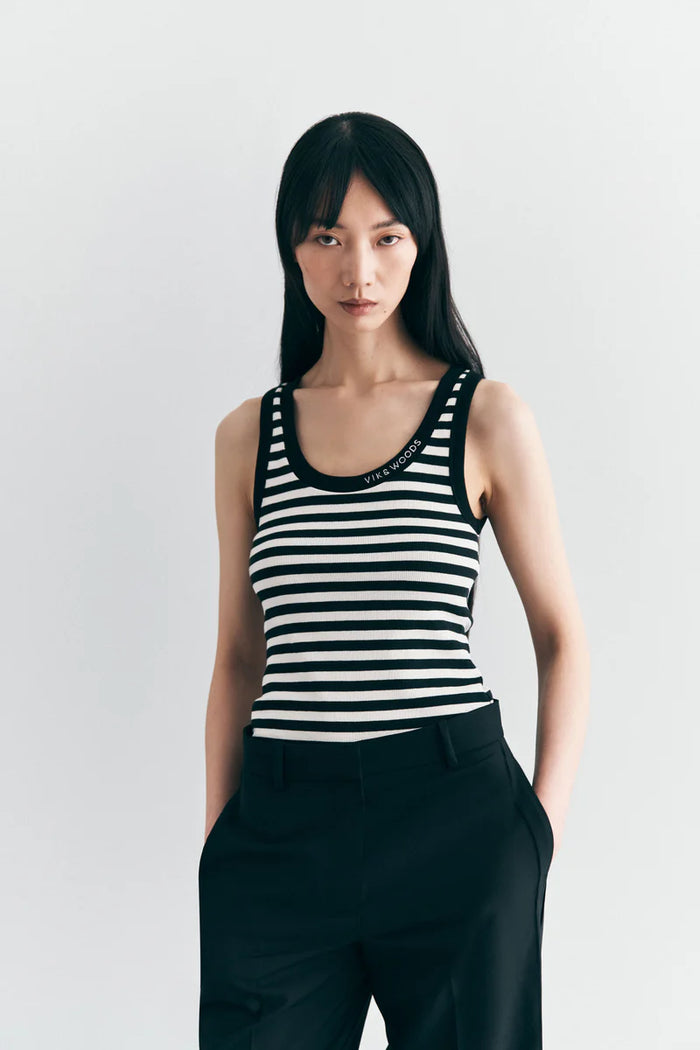 Viktoria & Woods - Vik & Woods Tank - Black/Ivory Stripe