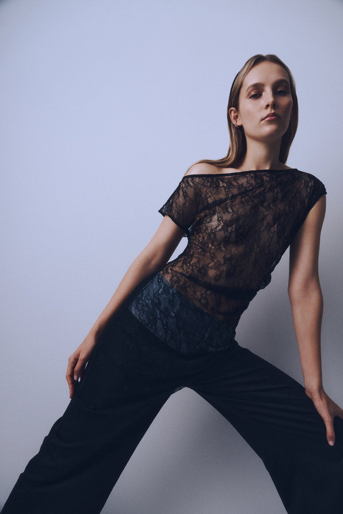 One Of Others - MARIANA LACE MINI DRESS - Black