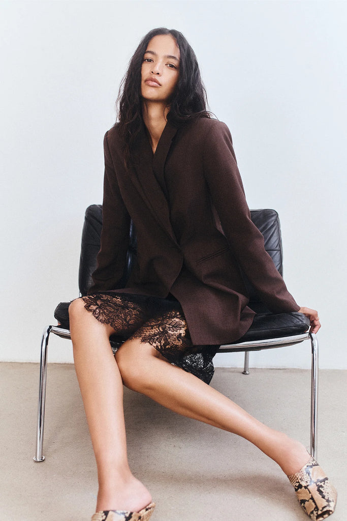 Shona Joy - Asher Double Breasted Blazer - Ristretto