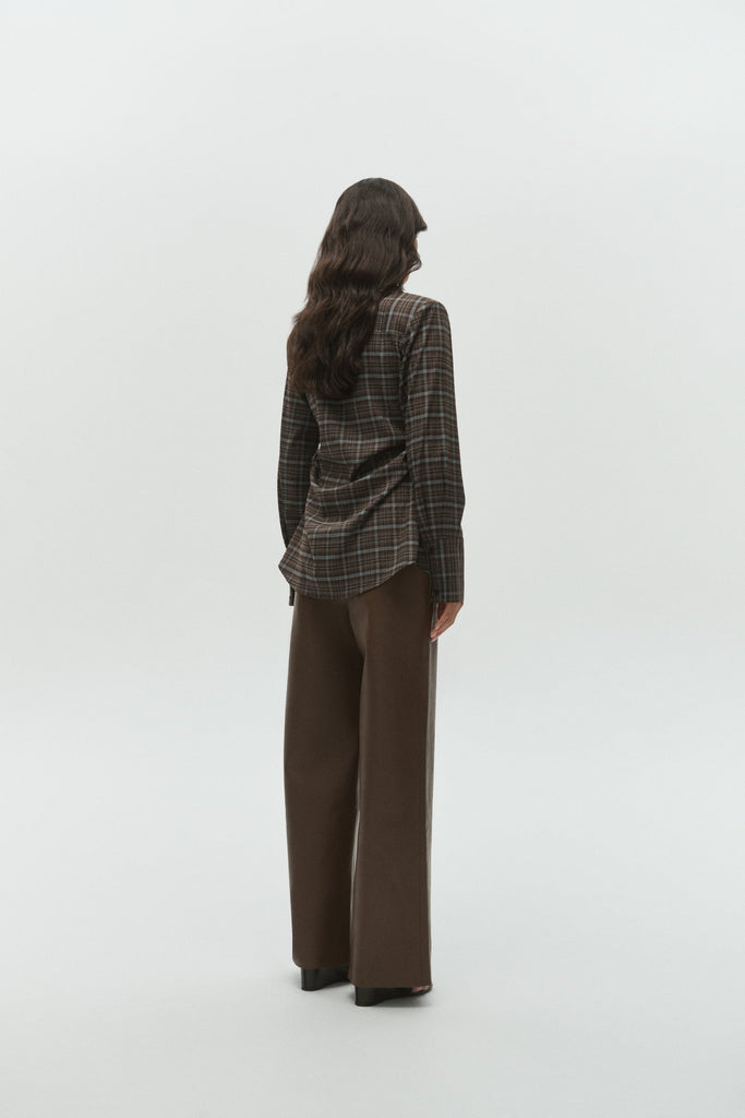 One Of Others - Juno Shirt - Brown/Blue Plaid
