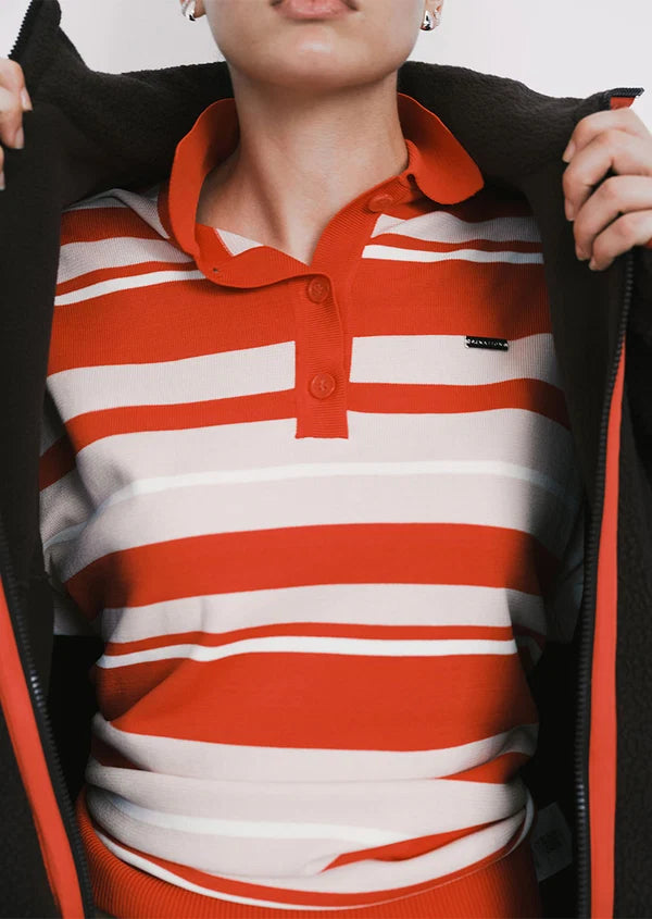 PE Nation - STRATA RUGBY KNIT - STRAWBERRY STRIPE