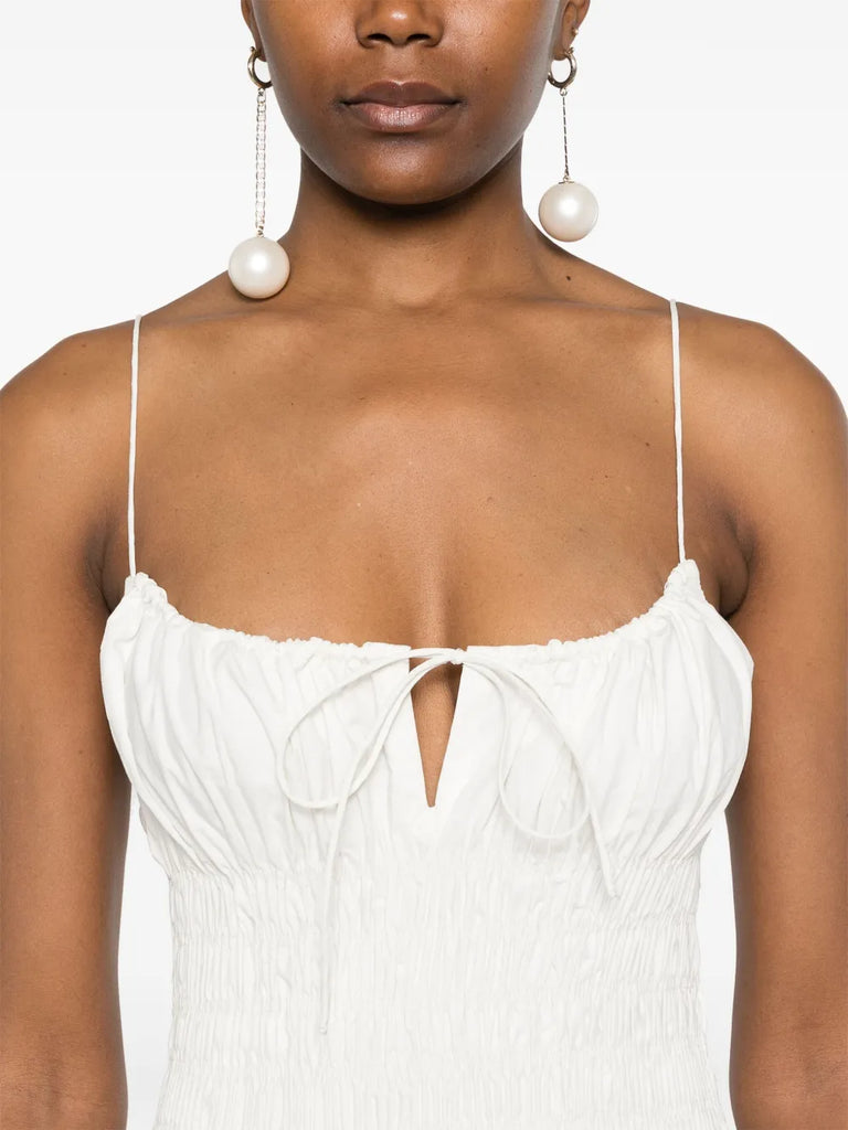 Faithfull The Label -AYA STRING MIDI DRESS - WHITE