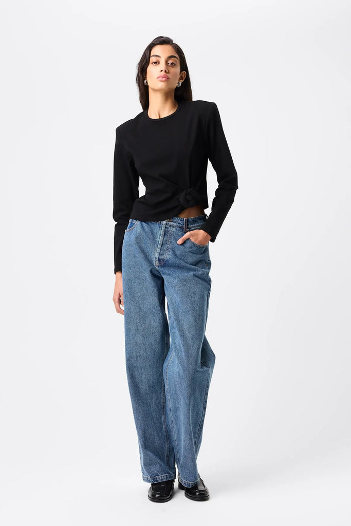 Mossman - Tied & True Long Sleeve Top - Black