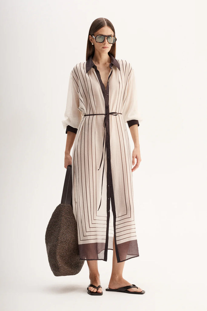 Elka - Havana Maxi Dress - Chocolate Stripe