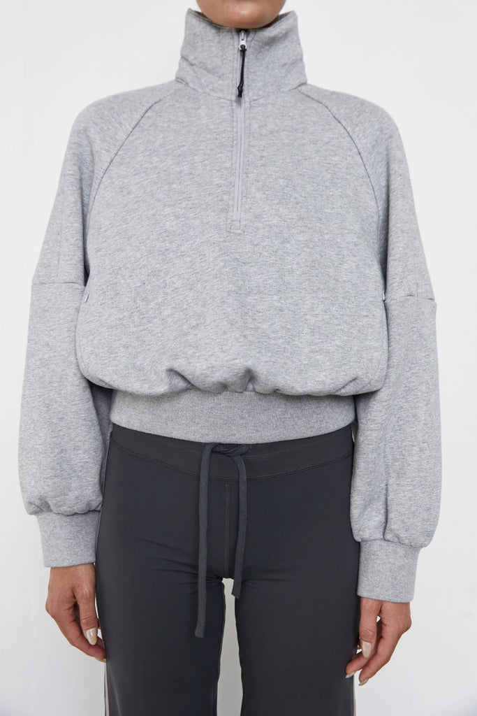 Pinky & Kamal - 1/4 Quarter Zip Fleece Sweater - Grey Marle