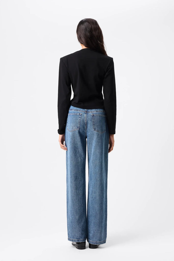 Mossman - Tied & True Long Sleeve Top - Black