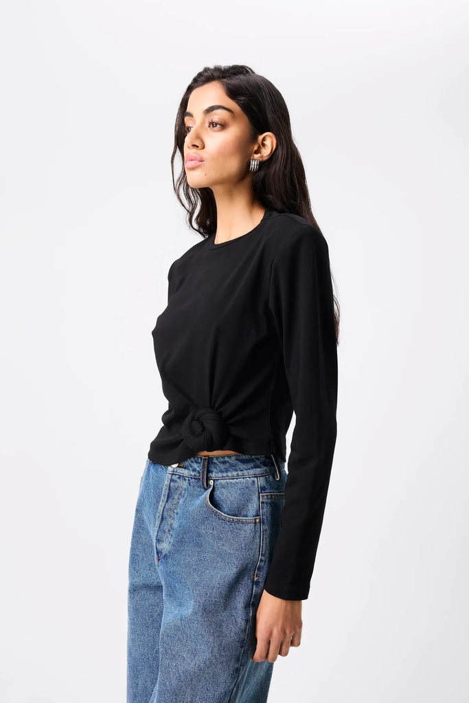 Mossman - Tied & True Long Sleeve Top - Black