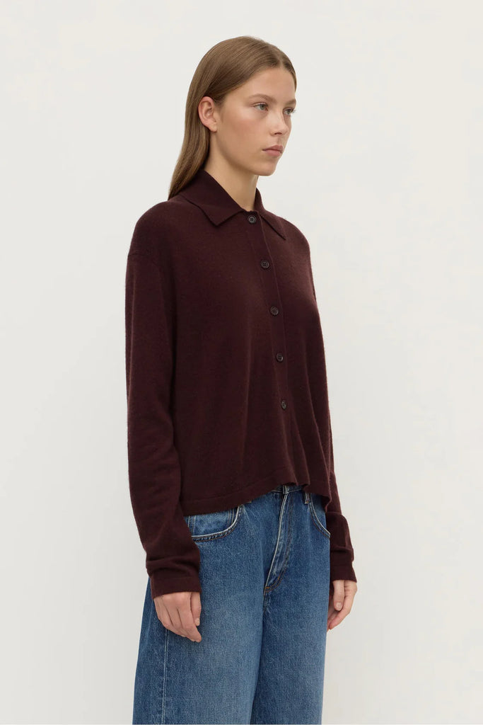 Assembly -  Wool Cashmere Knit Cardigan - Dark Merlot