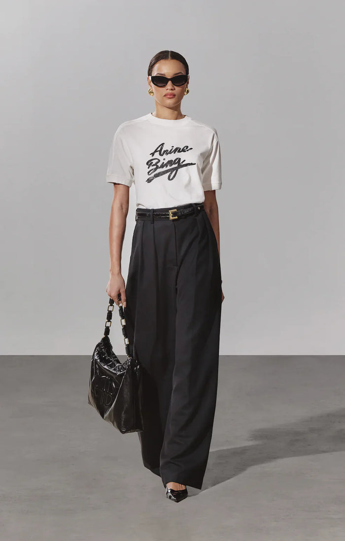 Anine Bing - Jaylin  Tee Signature - Ivory