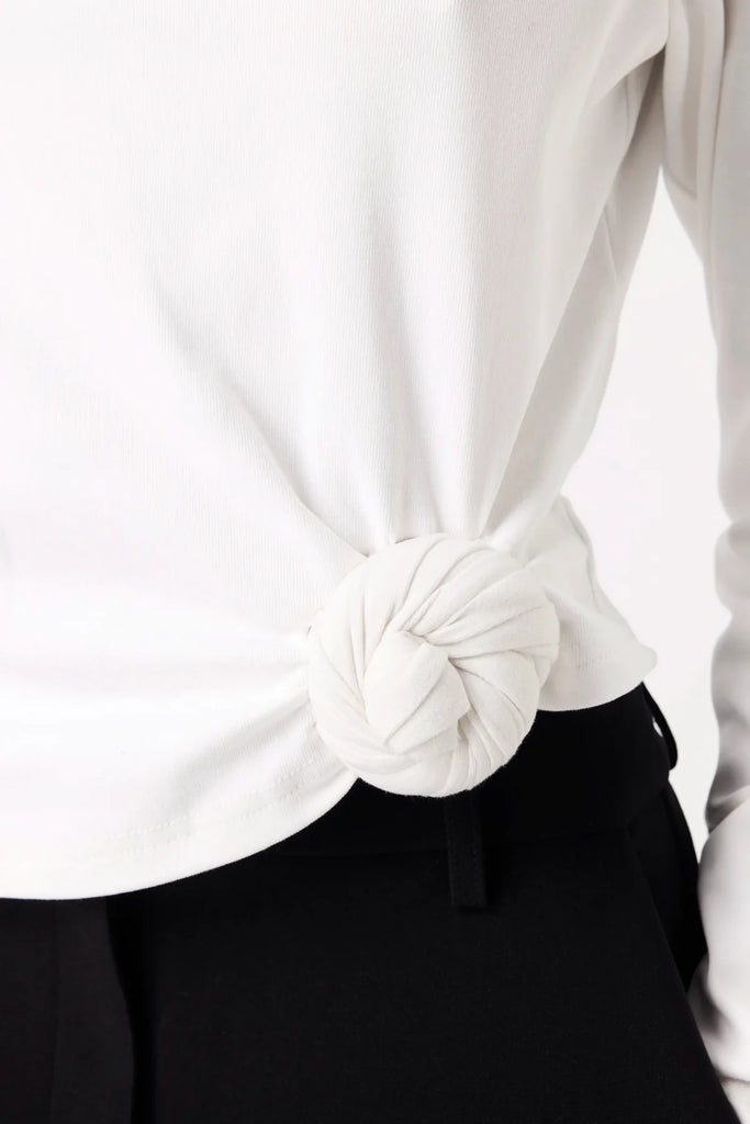 Mossman - Tied & True Long Sleeve Top - White