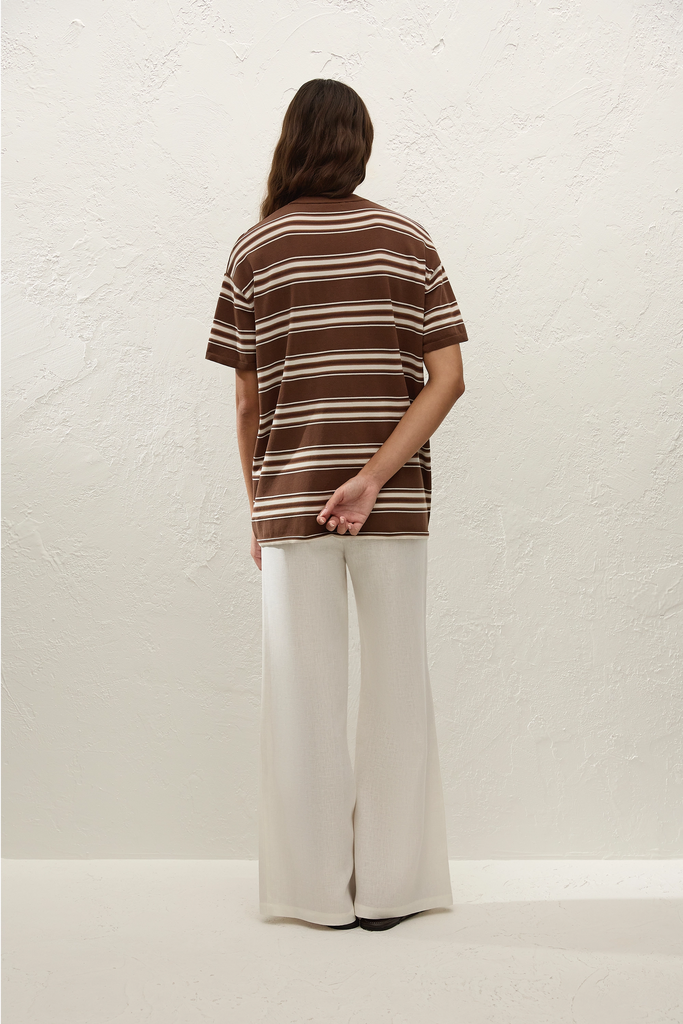 Faithfull The Brand - LE PAZ TOP - OMBRE STRIPE MACRO CAROB