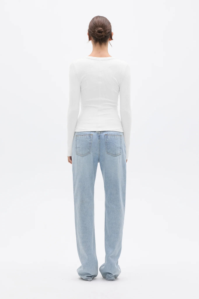Bayse - GRACE LONG SLEEVE TOP - WHITE