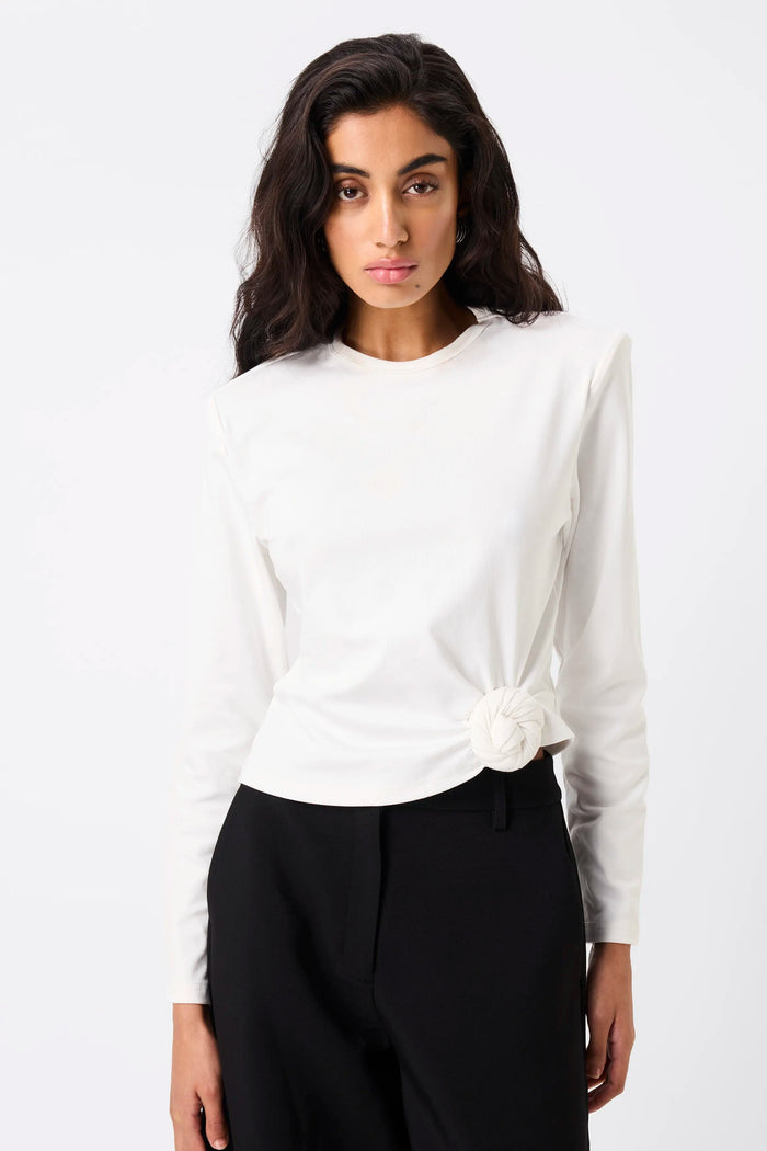 Mossman - Tied & True Long Sleeve Top - White