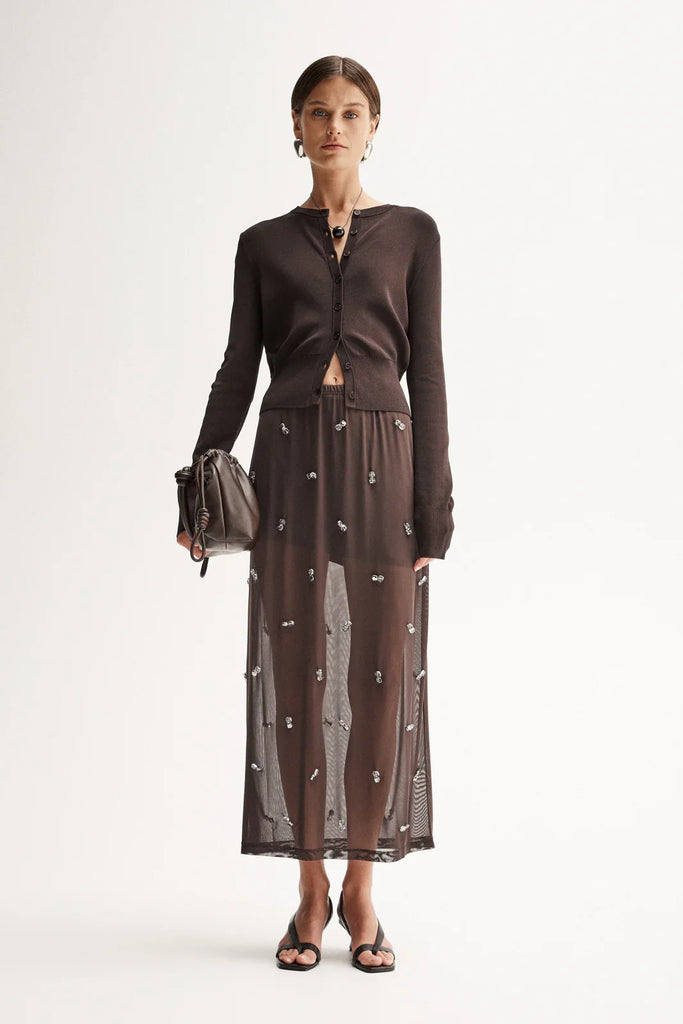 Elka- Penny Knit Cardigan- Chocolate