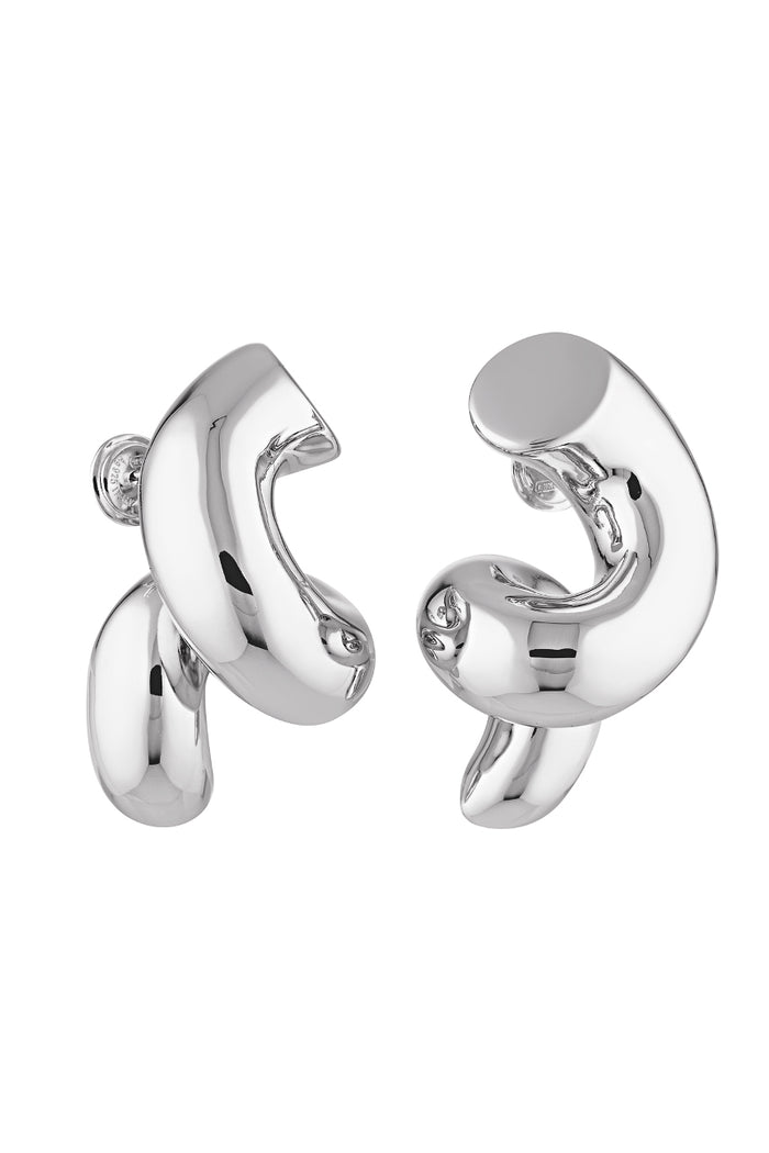 Porter - Chubby Knot Earrings - Silver