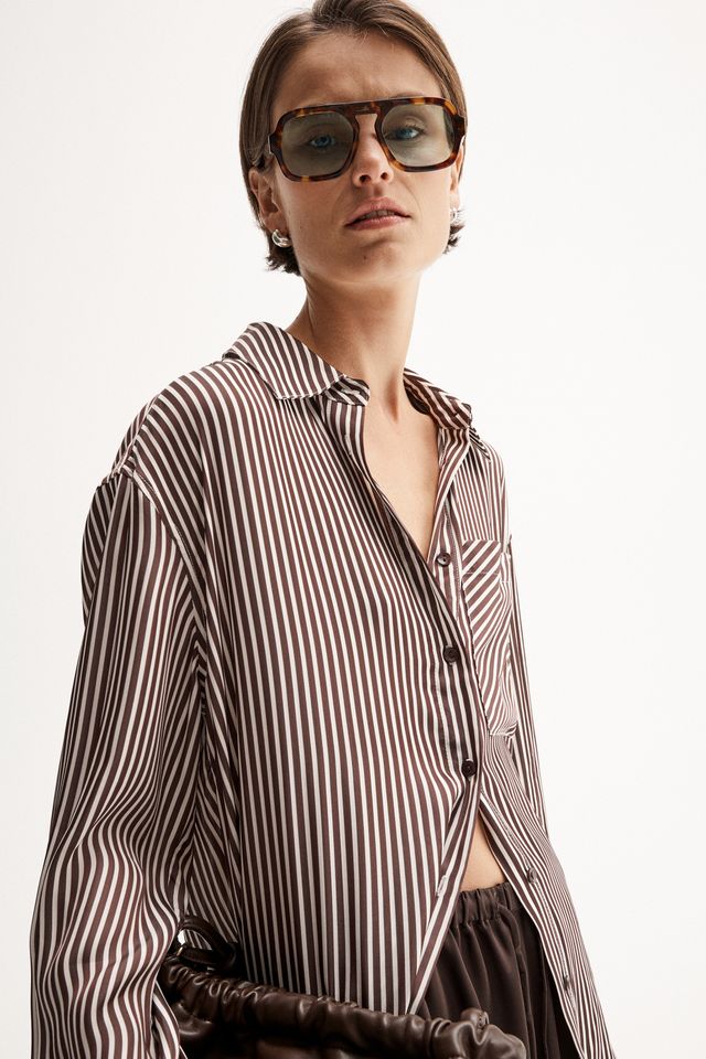 Elka - Jamie Stripe Shirt - Brown Stripe
