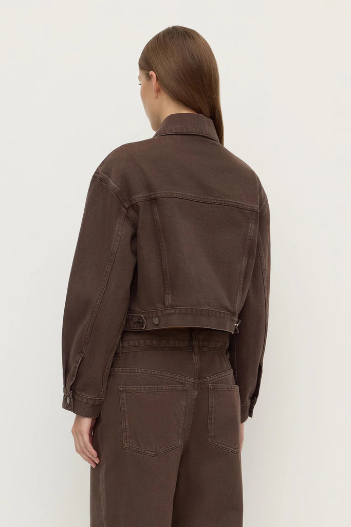 Assembly - Womens Cropped Denim Jacket - Dark Ganache