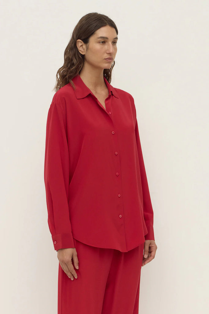 Assembly - Betty Silk Long Sleeve Shirt - Mulberry