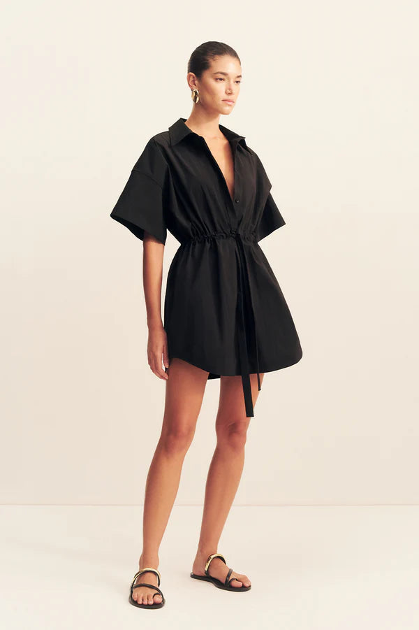 Shona Joy - Campbell SS Drawstring Shirt Dress - Black