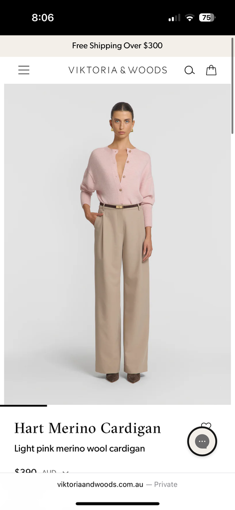 Viktoria & Woods - Hart Merino Cardigan - Rose Marle
