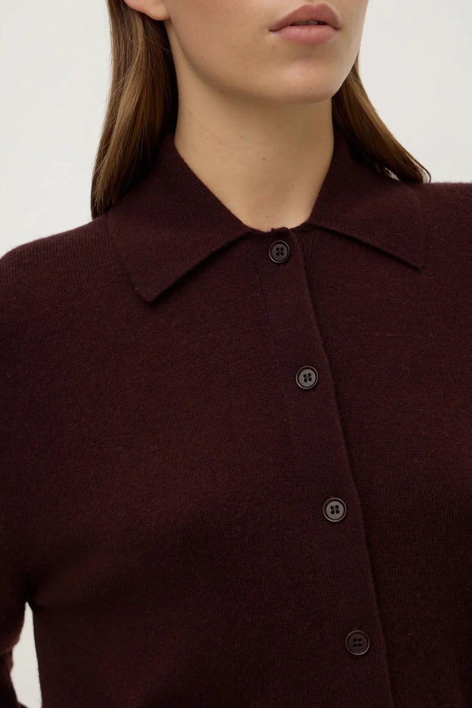 Assembly -  Wool Cashmere Knit Cardigan - Dark Merlot