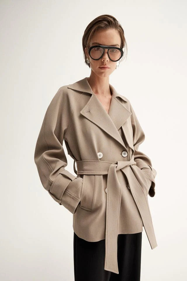 Elka - Selena Cropped Trench Coat - Taupe