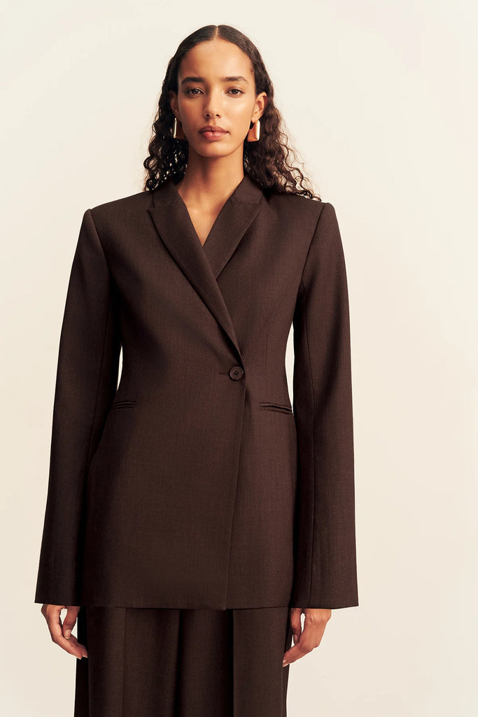 Shona Joy - Asher Double Breasted Blazer - Ristretto