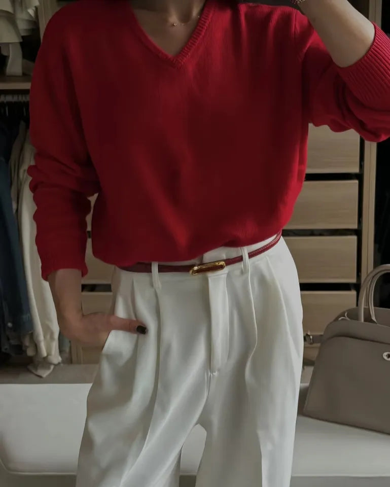 Bayse - Billie V- Neck - Cherry Red